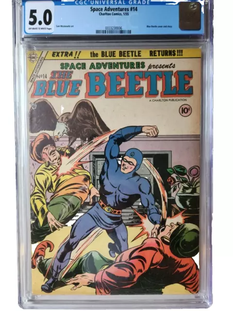 Space Adventures #14 Cgc 3.5 Rare Last Precode Classic Blue Beetle Charlton 1955
