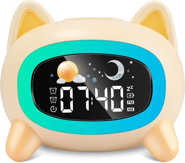 Sveglia Luminosa Educativa Per Bambini USB Cartoon Night Light Luce Notturna Ausiliaria Per Bambini Colore Variabile Orologio Musicale Giocattoli 94131262