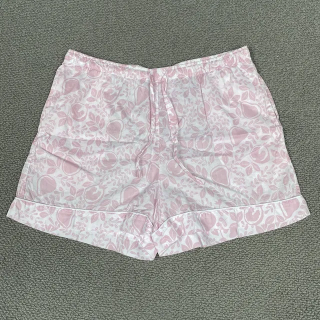 Derek Rose Lounge Hose Damen UK 8 rosa weiß Blumenmuster Pyjama Shorts Nachtwäsche