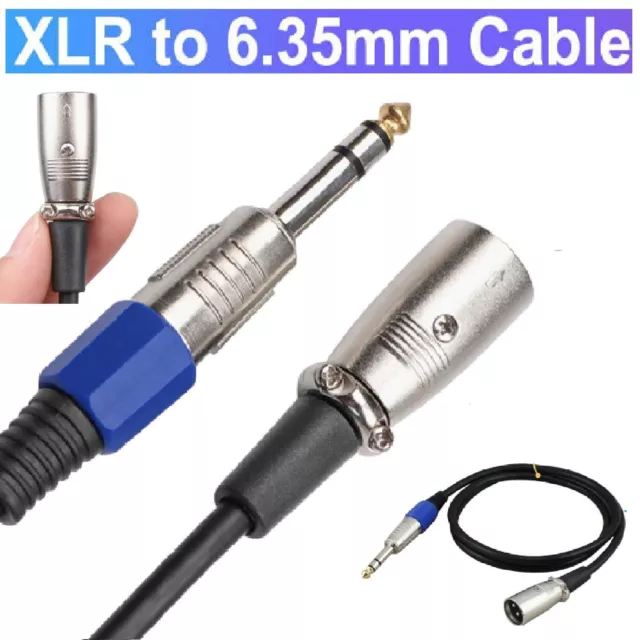 XLR male To 6.35mm Microphone Stereo Cable Audio Adapter Jack Cable Lead /Mic AU