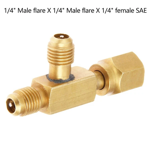 Connecteur branche en forme de T avec connecteur torché mâle 1/4 pour jauge de