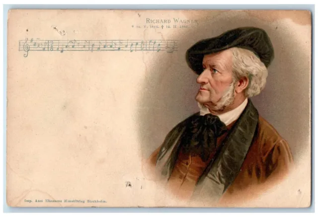 c1905 Richard Wagner Composer Music Note Unposted Antique Postcard