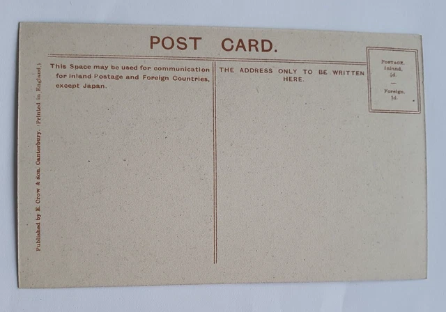 Unveröffentlicht Vintage E. Crow & Son Postkarte - Canterbury Cathedral. Der Chor (b) 2
