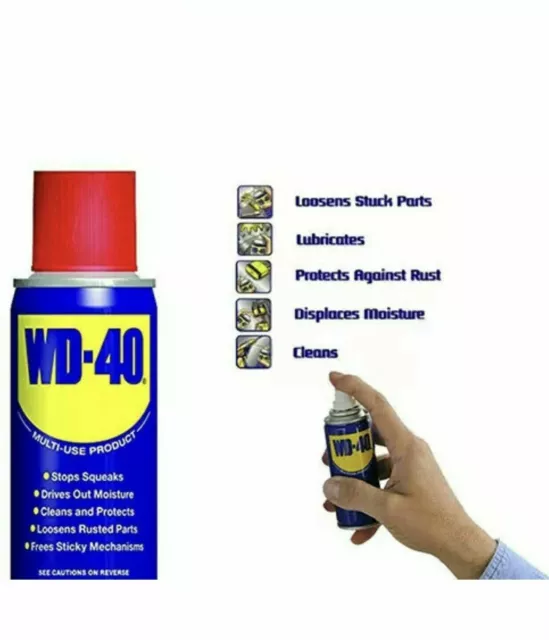 Lattina spray originale prodotto multiuso WD-40, 80 ml rimuove il grasso, arresta la ruggine
