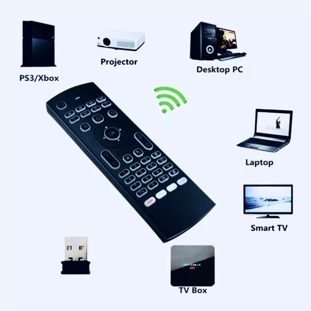 Télécommande Avec Clavier Rétroéclairé pour  Android TV Box Smart Tv Mac Os Win