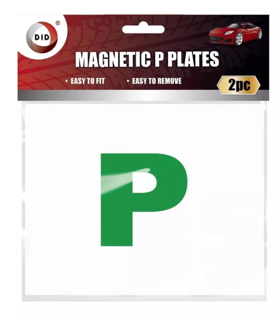 2 x Green Fully Magnetic Learner Driver P Plates Just Passed Driving Safety Car