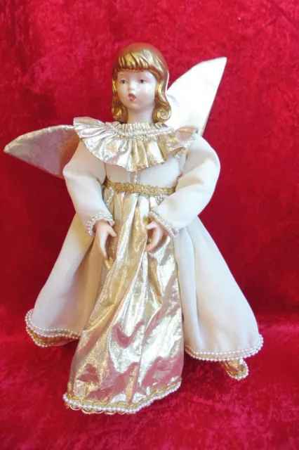 Sehr schöne Porzellanfigur ,  großer Engel , Puppe mit Kleidung , Goebel , 32cm