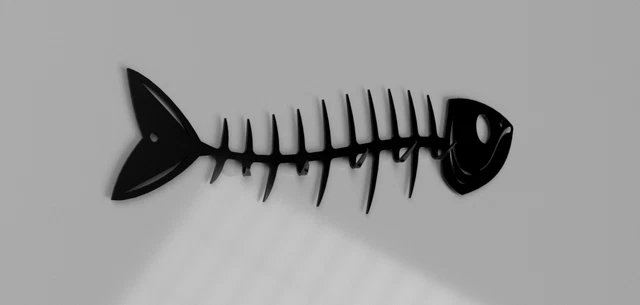 Fish Bone Key Holder, Fishbone Key Rack, Simple Rustic Key Hook