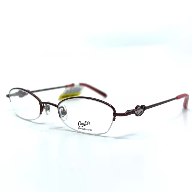Candie's C Lalita BU Burgundy Red Oval Half Rim Eyeglasses Frames 46[]19 135 mm