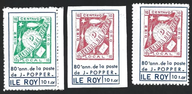 France ILE ROY local fantasy stamps - Tierra del Fuego - J. Popper (3)