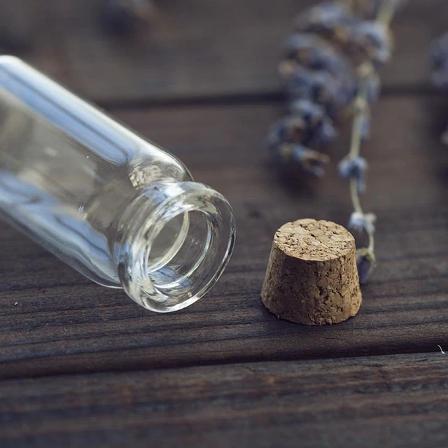 Botellas de vidrio pequeñas de 5 tamaños con tapón de corcho viales pequeños contenedores artesanales I0I7
