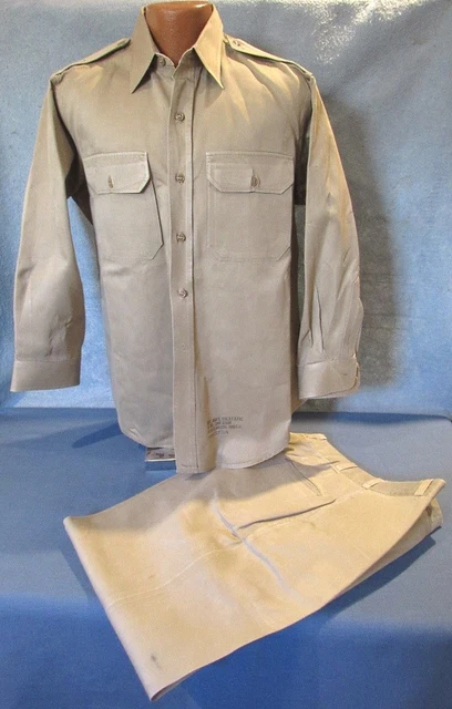 princess polly baby blue dress VIETNAM WAR US Army Class B khaki cotton uniform, shirt (16.5 x 32) &  trousers $30.01