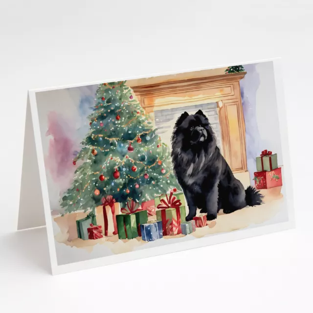 Chow Chow Black Christmas Greeting Cards Envelopes Pack of 8 DAC1328GCA7P