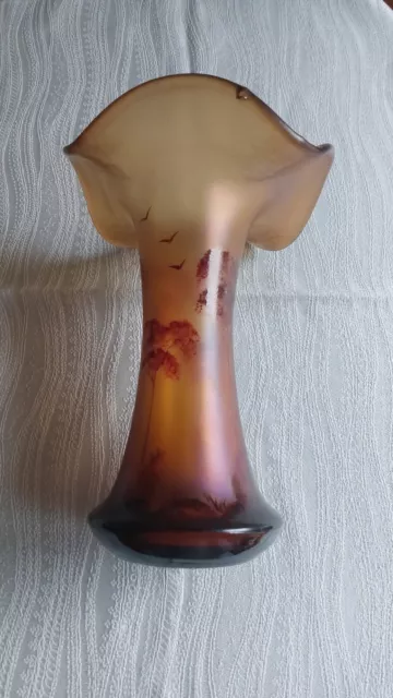 Freiher von Poschinger Vase, 24 cm hoch, irisierndes Glas, Farbverlauf