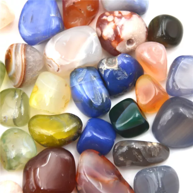 50g Mixed Colors Natural Agate Stones GemstoneRock Tumble Stone20mm DecoratiY Sg