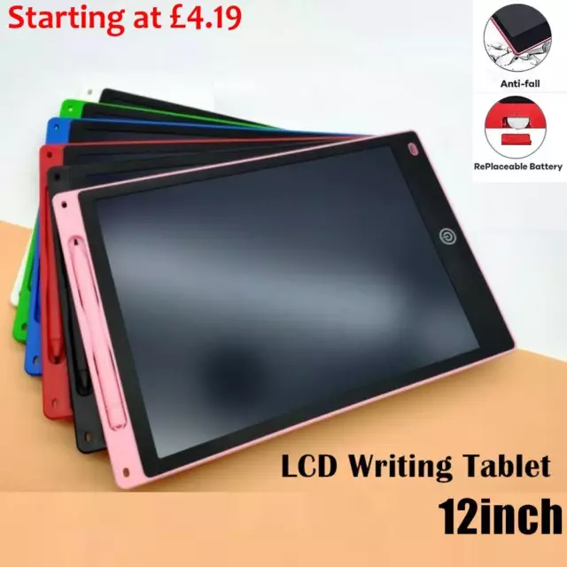 12'' Electronic LCD Digital Writing Tablet Pad Board Drawing Graphics Kids