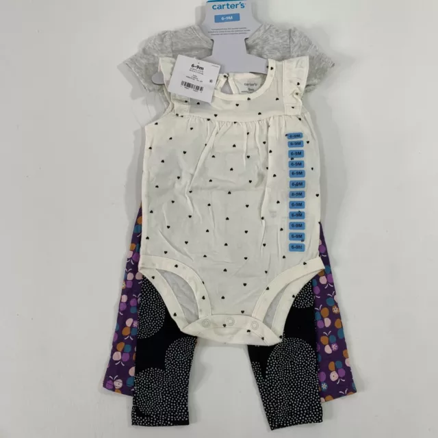 Carter's Baby 9M Girls' 4 Piece Set Short Sleeve Bodysuit Pants 9 Months