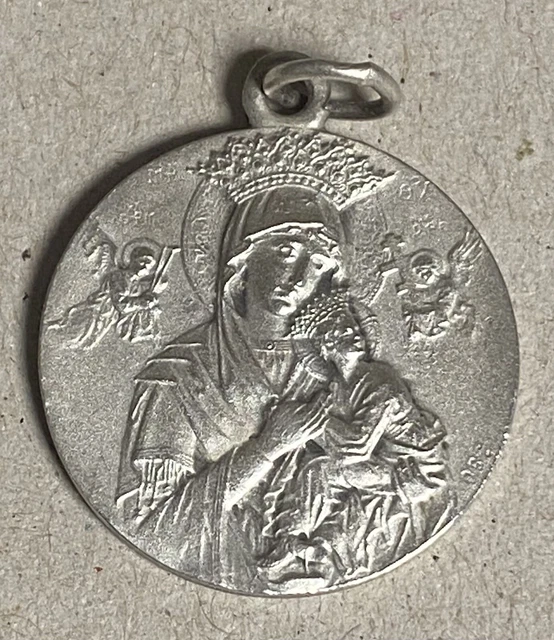 Achat Médaille Vierge à l'enfant en argent rhodié