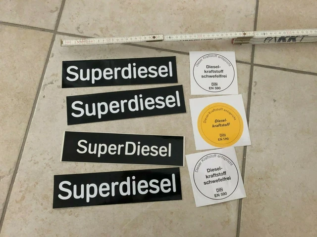 Aufkleber Tankstellen Zapfsäule  Reklame Benzin Deko Werkstatt Super Diesel
