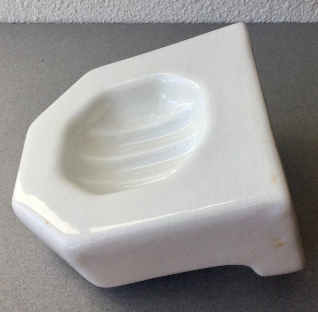 Ancien porte savon mural ancien céramique faïence blanc vintage | €75