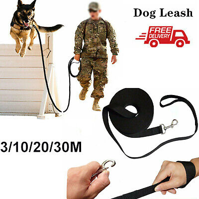Extra Long Pet Dog Training Lead Strong Leash Large Recall Line Walking Black UK