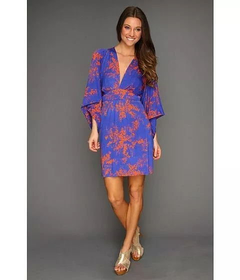 Tbags Los Angeles Deep V Kimono Sleeves Dress Womens Size XS NWT