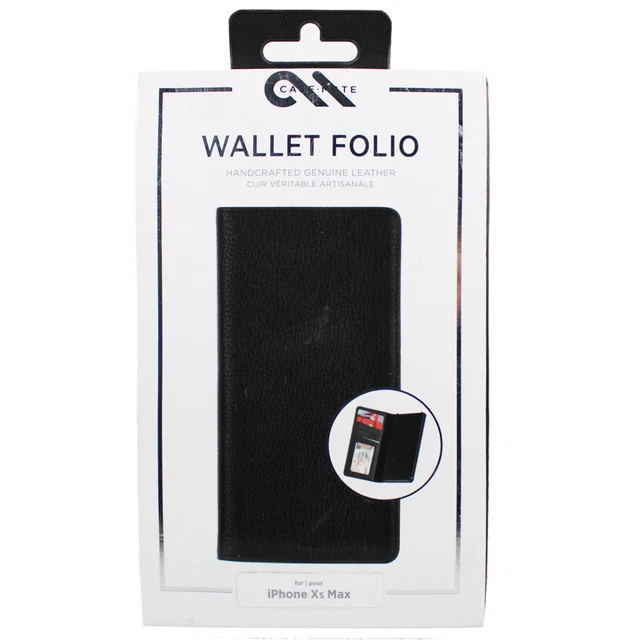 Case-Mate Leather Folio Wallet Cover for Apple iPhone Xs Max - Black