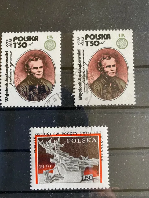 Briefmarken Polen Polska 1979 Mi-Nr. 2644 und 2645 gestempelt mit Zugabe