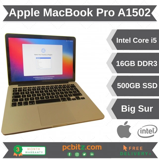 Apple MacBook Pro | Intel Core i5-5287U 16GB DDR3 500GB SSD Big Sur 13.3" Laptop