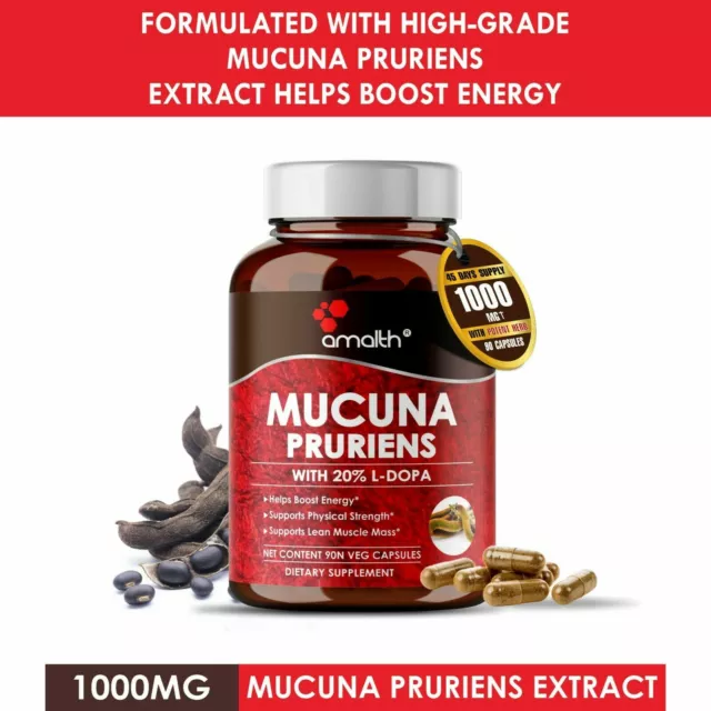 Estratto di Mucuna Pruriens Capsule da 1000 mg in polvere - 90 conteggi -... 3