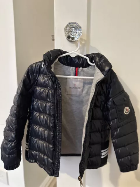 Moncler Kid's Boys Down Quilted Puffer Hooded Jacket Blue 4YR