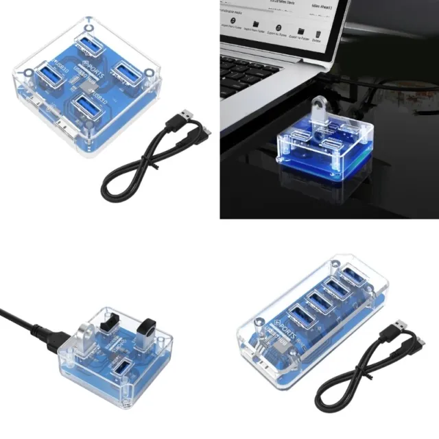 High Speed USB 4 Port Splitter for Fast File Transfer and Power Delivery 2