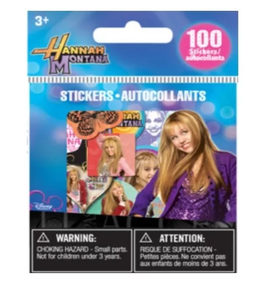 Disney Hannah Montana Mini Stickers - 100 Collectable Miley Sirus Stickers - New