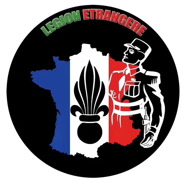 Stickers Légion Étrangère – 12.6x15cm – Choix Couleur – Autocollant Vinyle Neuf