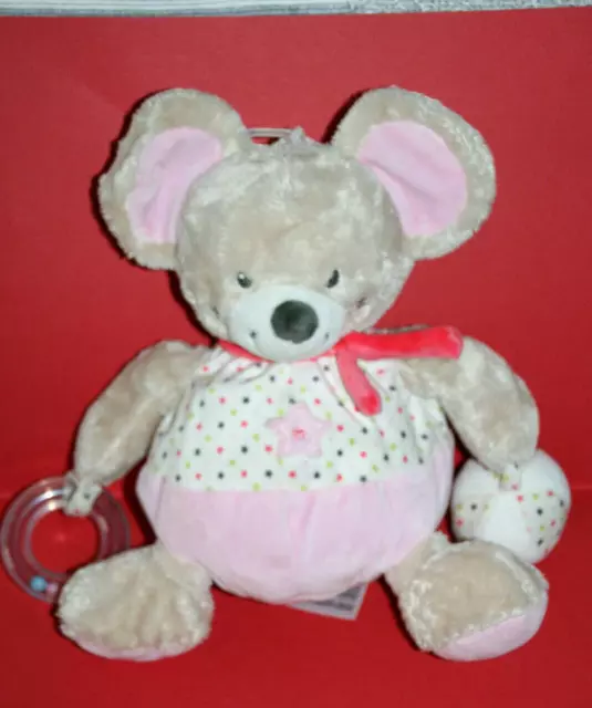 Mots D'enfants Doudou Souris Boule Rose Blanc Etoile Ballon Grelot Billes Neuf