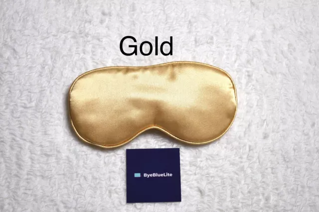 Máscara para dormir de seda de color dorado de ByeBlueLite