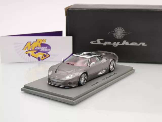 Spark REPSPY03 # Spyker C8 Double 12 S Sportwagen Baujahr 2002 " grau "  1:43