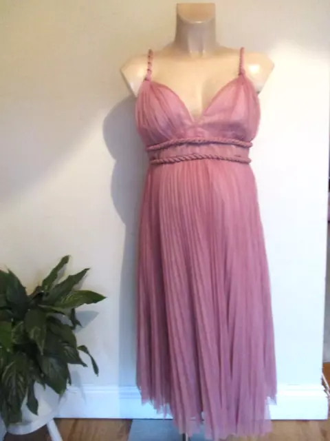 Asos Maternity Lilac Rope Strap Sleeveless Mesh Party Dress Size 12 Bnwt