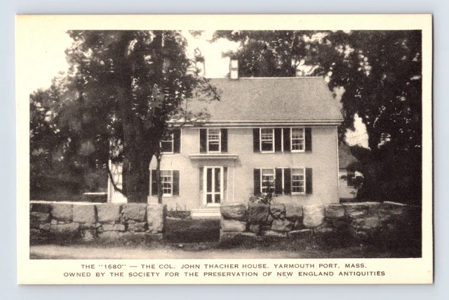 Postcard Massachusetts Cape Cod MA Yarmouth Port Thacher House 1930s Unposted