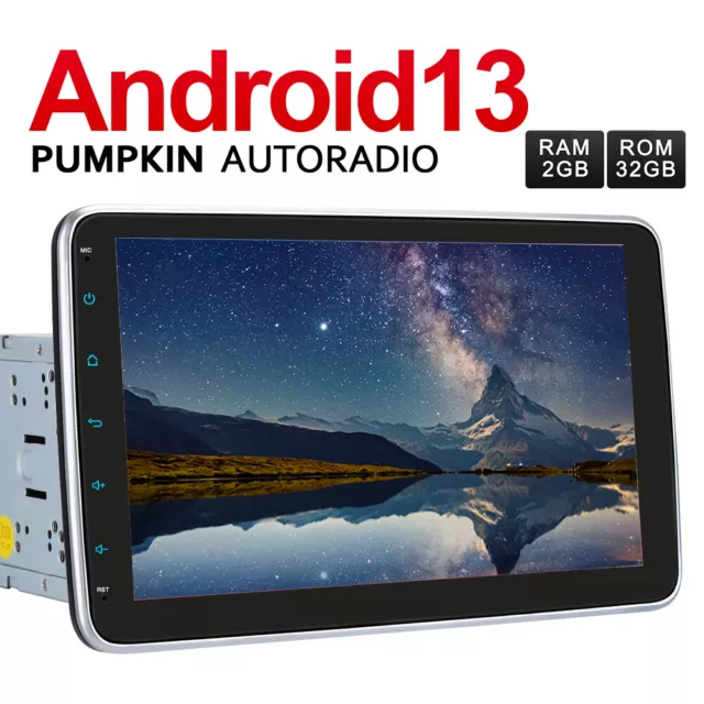 Pumpkin 10.1" Doppel DIN Android 13 Autoradio GPS NAVI DAB+ USB WiFi Touchscreen