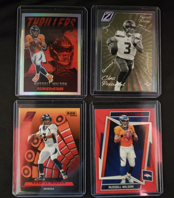 Russell Wilson 2022 Rookies & Stars Silver & Red, Zenith Red & Gold - Broncos