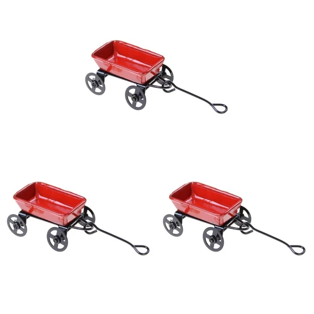 3 Pcs Accessorio Modello Trolley La Casa Delle Bambole Tira Miniature Giocattolo