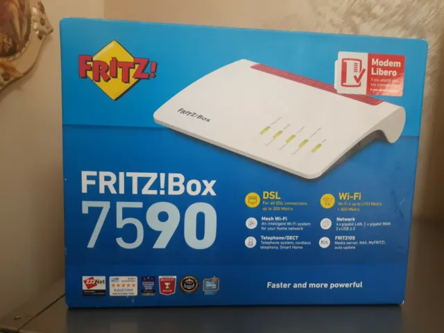 AVM FRITZ Box 7590 MESH WIFI NO BRAND  NUOVO  MODEM ROUTER FIBRA ADSL 2533 Mbit 2