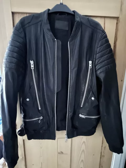 Allsaints sanderson leather jacket outlet