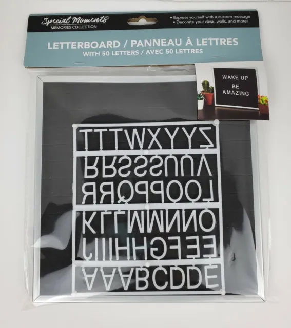 New 8x8 Felt Letter Board Black & White 50 Changeable Letters Included