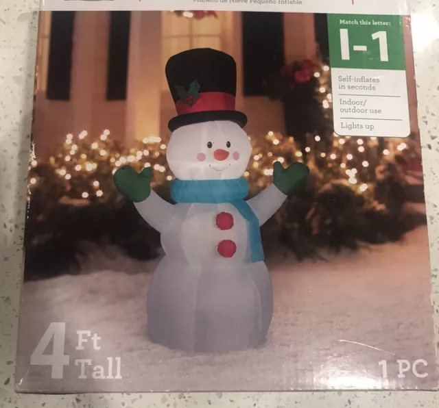 GEMMY AIRBLOWN INFLATABLE 4 FT Tall Snowman Frosty Christmas Yard Decor ...