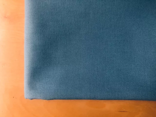 Azul - Liso Peso Medio Tela de Algodón Vestido Cortinas - 140cm Ancho Lienzo