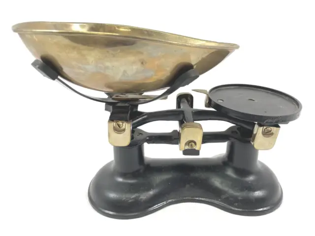Vintage Cast Iron And Brass Balance Scale Made In India