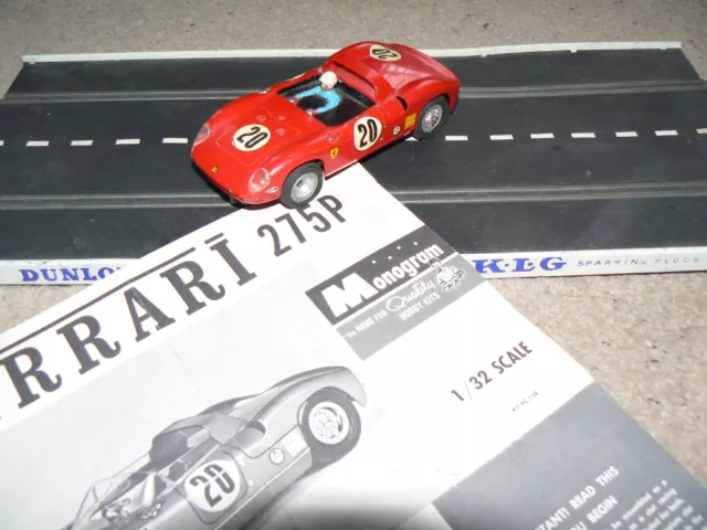 Monogram Ferrari 275P slot racing car - vintage 1/32 scale car & instructions...