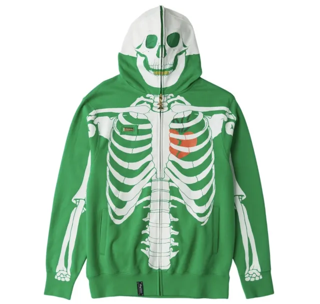 Lrg X Carrots Dead Serious Zip Hoodie Kelly Green Glow In The Dark New With Tags